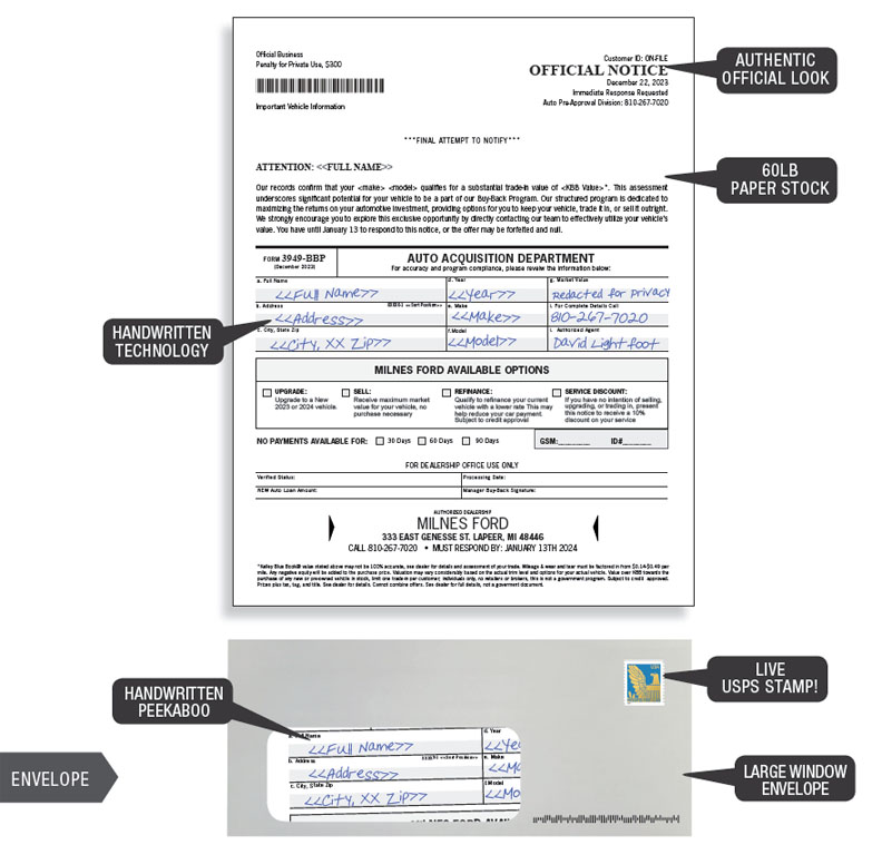 Official notice document with handwritten elements.